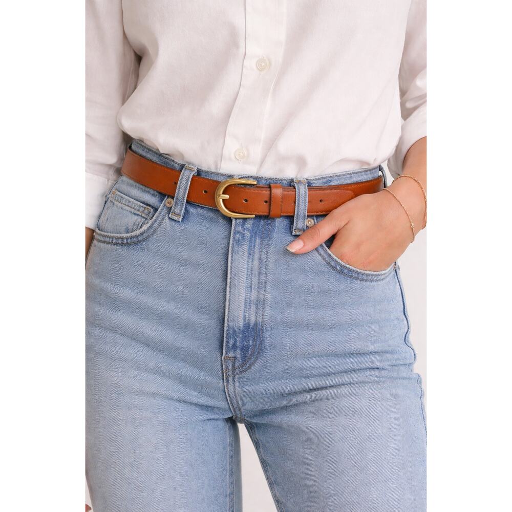 Coach Brown Leather Belt with Gold Buckle